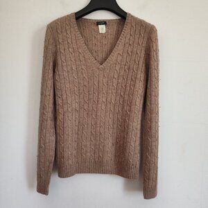 Ladies SZ M J Crew Factory Tan Cable-Knit Sweater